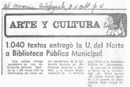 1.040 textos entregó la U. del Norte a Biblioteca Pública Municipal. 1.040 textos entregó la U. del Norte a Biblioteca Pública Municipal.