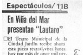 En Viña del Mar presentan "Lautaro".  [artículo]