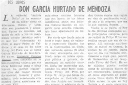 Don García Hurtado de Mendoza Don García Hurtado de Mendoza