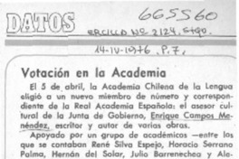 Votación en la Academia. Votación en la Academia.
