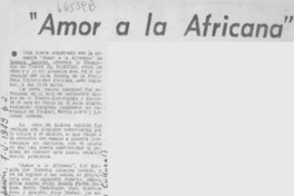 Amor a la africana.