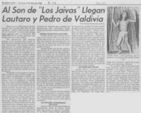 Al son de "Los Jaivas" llegan Lautaro y Pedro de Valdivia Al son de "Los Jaivas" llegan Lautaro y Pedro de Valdivia