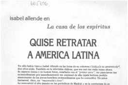 "Quise retratar a América Latina" : [entrevista]