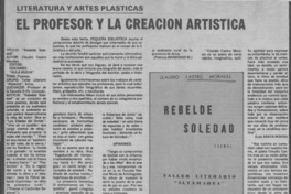 El profesor y la creación artística. El profesor y la creación artística.