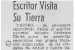 Escritor visita su tierra. Escritor visita su tierra.
