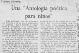 Una "Antología poética para niños" Una "Antología poética para niños"