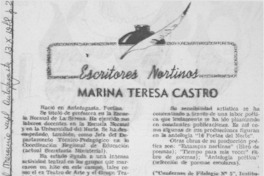 Marina Teresa Castro. Marina Teresa Castro.