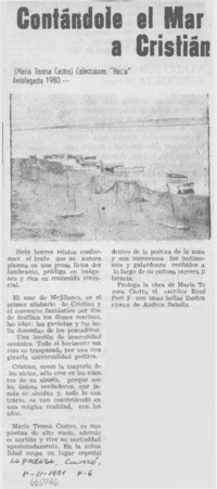 Contándole el mar a Cristián.