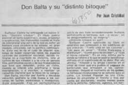 Don Balta y su "distinto bitoque" Don Balta y su "distinto bitoque"