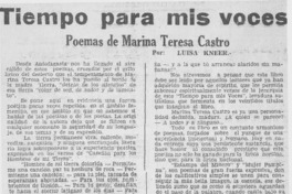 Tiempo para mis voces Tiempo para mis voces