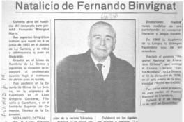 Natalicio de Fernando Binvignat. Natalicio de Fernando Binvignat.
