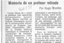 Memoria de un profesor retirado Memoria de un profesor retirado