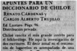 Apuntes para un diccionariode Chiloé.
