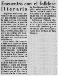 Encuentro con el folklore literario.