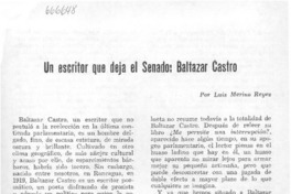 Un escritor que deja el senado: Baltazar Castro