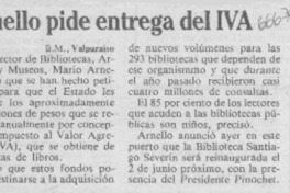 Arnello pide entrega del IVA. Arnello pide entrega del IVA.
