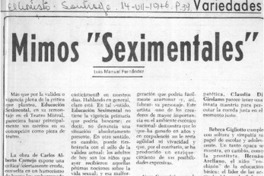 Mimos "seximentales"  [artículo] Luis Manuel Fernández.