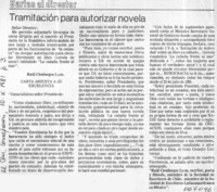 Tramitación para autorizar novela.  [artículo]