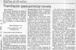 Tramitación para autorizar novela.  [artículo]