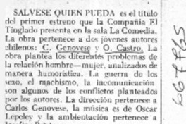 Sálvese quien pueda --  [artículo]