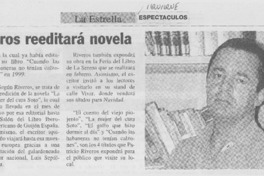 Patricio Riveros reeditará novela.