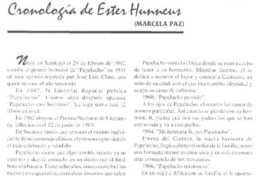 Cronología de Ester Hunneus (Marcela Paz)