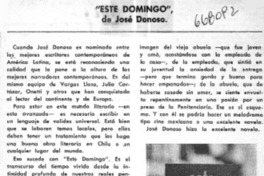 Este domingo", de José Donoso.  [artículo]