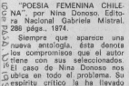 Poesía femenina chilena Poesía femenina chilena
