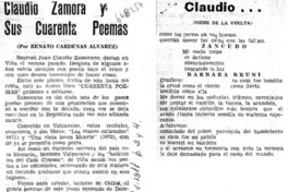 Claudio Zamora y sus cuarenta poemas Claudio Zamora y sus cuarenta poemas
