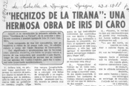 Hechizos de la Tirana", una hermosa obra de Iris Di Caro. Hechizos de la Tirana", una hermosa obra de Iris Di Caro.