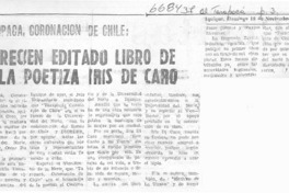 Recién editado libro de la poetisa Iris Di Caro. Recién editado libro de la poetisa Iris Di Caro.