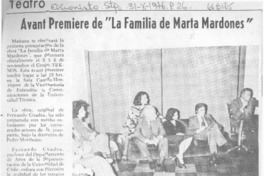 Avant premiere de "La familia de Marta Mardones". Avant premiere de "La familia de Marta Mardones".