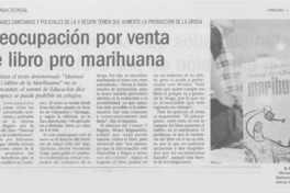 Preocupación por venta de libro pro marihuana.