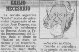 Exilio necesario. Exilio necesario.
