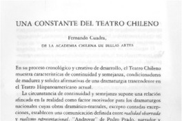 Una Constante del teatro chileno. Una Constante del teatro chileno.