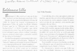 Baldomero Lillo Baldomero Lillo