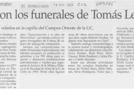 Hoy son los funerales de Tomás Lefever.