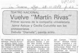 Vuelve "Martín Rivas". Vuelve "Martín Rivas".