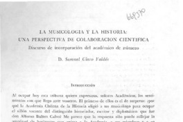 La musicología y la historia: una perspectiva de colaboración científica. La musicología y la historia: una perspectiva de colaboración científica.