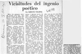 Vicisitudes del ingenio poético Vicisitudes del ingenio poético