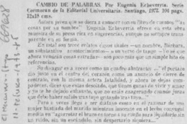 Cambio de palabras. Cambio de palabras.