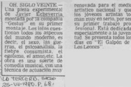 Oh, siglo veinte.