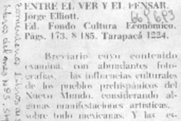 Entre el ver y el pensar. Entre el ver y el pensar.