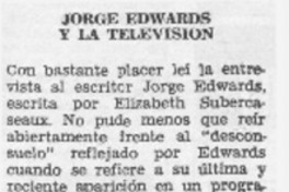 Jorge Edwards y la televisión Jorge Edwards y la televisión