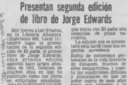 Presentan segunda edición de libro de Jorge Edwards. Presentan segunda edición de libro de Jorge Edwards.