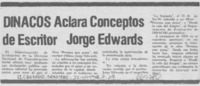 DINACOS aclara conceptos de escritor Jorge Edwards.