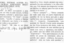 El túnel. Poemas.