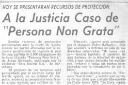 A la justicia caso de "Persona non grata".