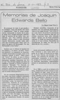 Memorias de Joaquín Edwards Bello Memorias de Joaquín Edwards Bello