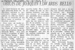Obras de Joaquín Edwards Bello